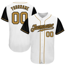 Load image into Gallery viewer, Custom White Old Gold-Black Authentic Two Tone Baseball Jersey
