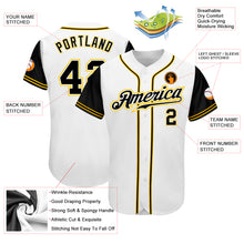 Load image into Gallery viewer, Custom White Black-Gold Authentic Two Tone Baseball Jersey
