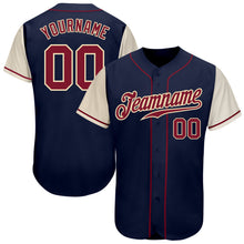 Load image into Gallery viewer, Custom Navy Crimson-Cream Authentic Two Tone Baseball Jersey
