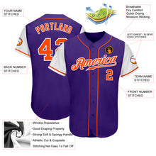 Load image into Gallery viewer, Custom Purple Orange-White Authentic Two Tone Baseball Jersey
