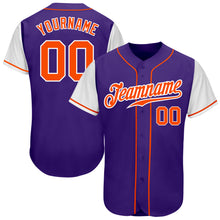 Load image into Gallery viewer, Custom Purple Orange-White Authentic Two Tone Baseball Jersey
