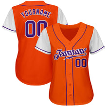 Load image into Gallery viewer, Custom Orange Purple-White Authentic Two Tone Baseball Jersey
