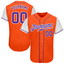Load image into Gallery viewer, Custom Orange Purple-White Authentic Two Tone Baseball Jersey
