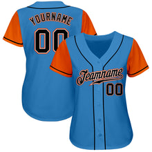 Load image into Gallery viewer, Custom Powder Blue Black-Orange Authentic Two Tone Baseball Jersey
