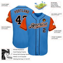 Load image into Gallery viewer, Custom Powder Blue Black-Orange Authentic Two Tone Baseball Jersey
