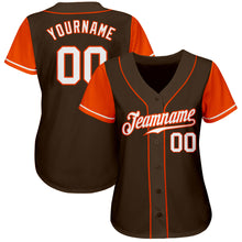 Load image into Gallery viewer, Custom Brown White-Orange Authentic Two Tone Baseball Jersey
