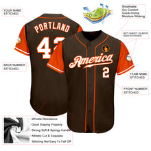 Load image into Gallery viewer, Custom Brown White-Orange Authentic Two Tone Baseball Jersey
