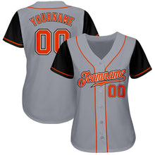Load image into Gallery viewer, Custom Gray Orange-Black Authentic Two Tone Baseball Jersey
