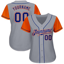 Load image into Gallery viewer, Custom Gray Royal-Orange Authentic Two Tone Baseball Jersey

