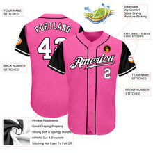 Load image into Gallery viewer, Custom Pink White-Black Authentic Two Tone Baseball Jersey
