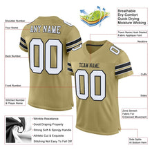 Load image into Gallery viewer, Custom Vegas Gold White-Black Mesh Authentic Football Jersey - Fcustom
