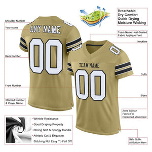 Custom Vegas Gold White-Black Mesh Authentic Football Jersey - Fcustom