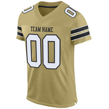 Load image into Gallery viewer, Custom Vegas Gold White-Black Mesh Authentic Football Jersey - Fcustom
