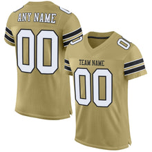 Load image into Gallery viewer, Custom Vegas Gold White-Black Mesh Authentic Football Jersey - Fcustom
