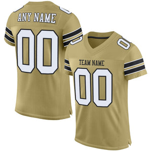 Custom Vegas Gold White-Black Mesh Authentic Football Jersey - Fcustom