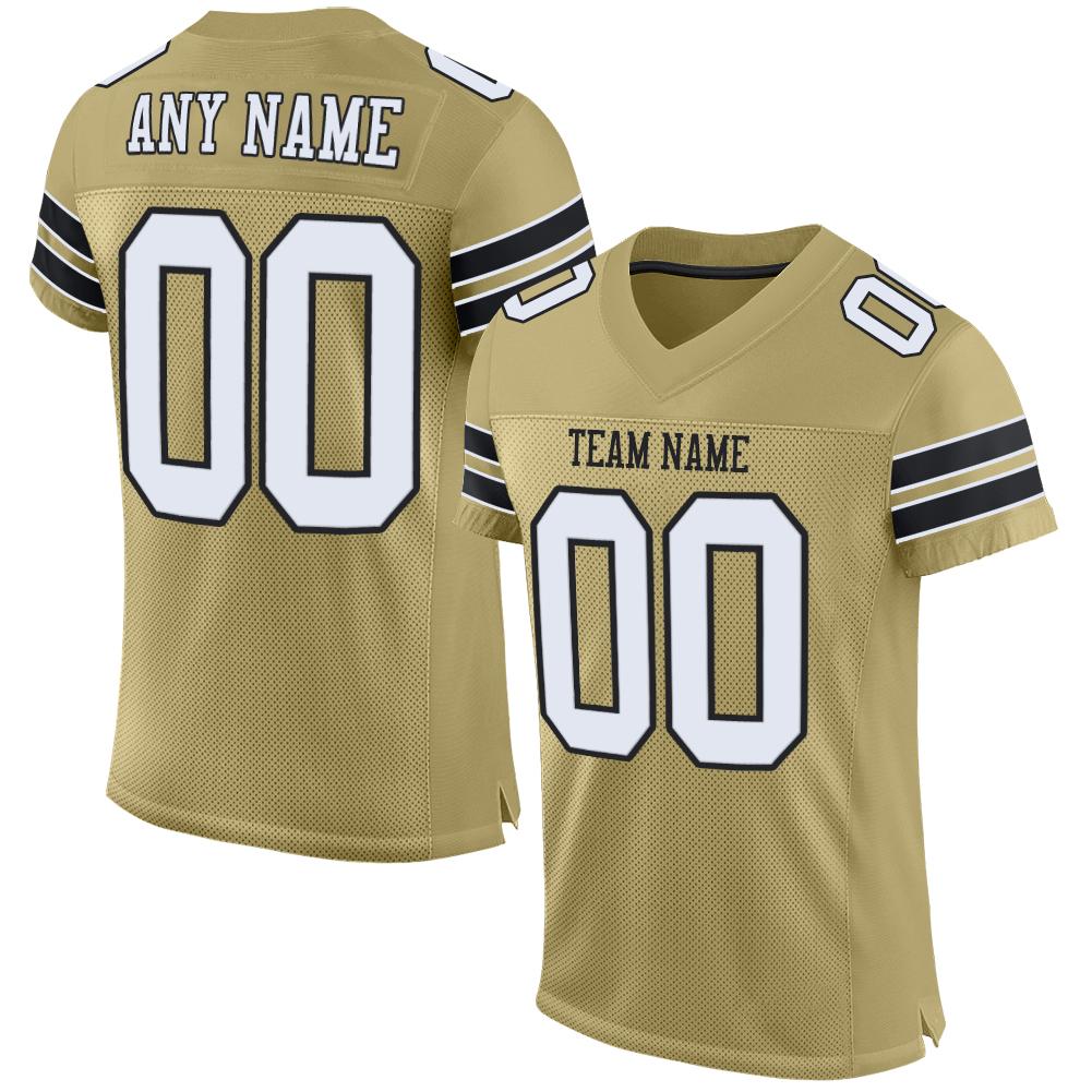 Custom Vegas Gold White-Black Mesh Authentic Football Jersey - Fcustom