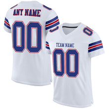 Load image into Gallery viewer, Custom White Royal-Red Mesh Authentic Football Jersey
