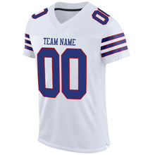 Load image into Gallery viewer, Custom White Royal-Red Mesh Authentic Football Jersey
