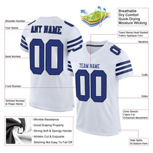 Load image into Gallery viewer, Custom White Royal-Black Mesh Authentic Football Jersey
