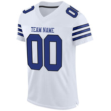 Load image into Gallery viewer, Custom White Royal-Black Mesh Authentic Football Jersey
