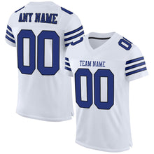 Load image into Gallery viewer, Custom White Royal-Black Mesh Authentic Football Jersey
