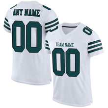 Load image into Gallery viewer, Custom White Midnight Green-Black Mesh Authentic Football Jersey
