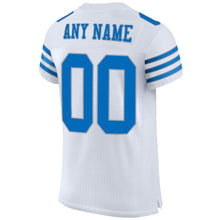 Load image into Gallery viewer, Custom White Panther Blue-Light Gray Mesh Authentic Football Jersey
