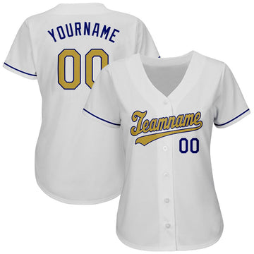 Custom White Old Gold-Royal Authentic Baseball Jersey