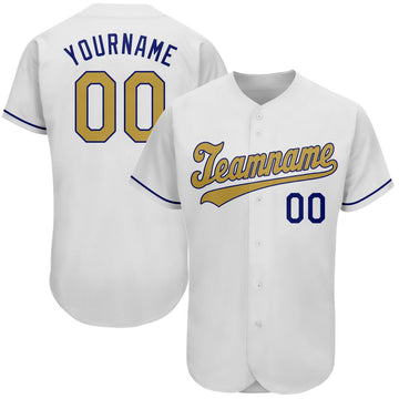 Custom White Old Gold-Royal Authentic Baseball Jersey