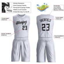 Load image into Gallery viewer, Custom White Black Round Neck Suit Basketball Jersey - Fcustom

