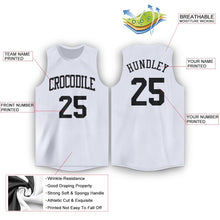 Load image into Gallery viewer, Custom White Black Round Neck Basketball Jersey - Fcustom
