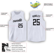 Load image into Gallery viewer, Custom White Black Round Neck Basketball Jersey - Fcustom
