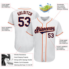 Load image into Gallery viewer, Custom White Navy-Orange Authentic Baseball Jersey
