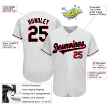 Load image into Gallery viewer, Custom White Black-Red Authentic Baseball Jersey
