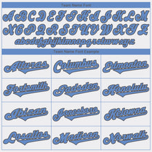 Load image into Gallery viewer, Custom White Light Blue-Steel Gray Authentic Father&#39;s Day Baseball Jersey
