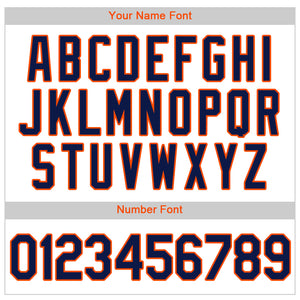 Custom White Navy-Orange Authentic Baseball Jersey