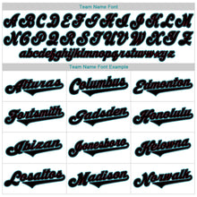 Load image into Gallery viewer, Custom White Black-Teal Authentic Baseball Jersey
