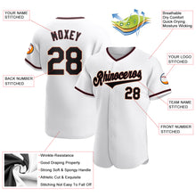 Load image into Gallery viewer, Custom White Black-Crimson Authentic Baseball Jersey
