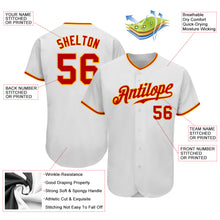 Load image into Gallery viewer, Custom White Red-Gold Authentic Baseball Jersey
