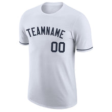 Load image into Gallery viewer, Custom White Navy Performance T-Shirt
