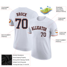 Load image into Gallery viewer, Custom White Navy-Orange Performance T-Shirt
