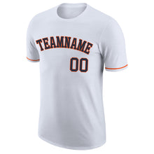 Load image into Gallery viewer, Custom White Navy-Orange Performance T-Shirt
