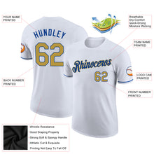 Load image into Gallery viewer, Custom White Old Gold-Royal Performance T-Shirt
