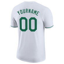 Load image into Gallery viewer, Custom White Kelly Green-Gray Performance T-Shirt
