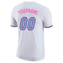 Load image into Gallery viewer, Custom White Light Blue-Pink Performance T-Shirt
