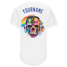 Load image into Gallery viewer, Custom White Royal-Orange Authentic Skull Fashion Baseball Jersey
