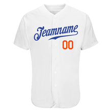 Load image into Gallery viewer, Custom White Royal-Orange Authentic Skull Fashion Baseball Jersey
