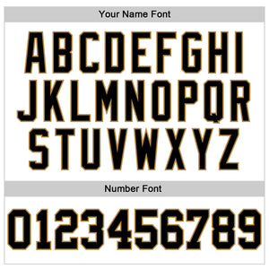 Custom White Black-Old Gold Mesh Authentic Throwback Football Jersey
