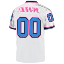 Load image into Gallery viewer, Custom White Powder Blue-Pink Mesh Authentic Throwback Football Jersey
