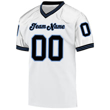 Load image into Gallery viewer, Custom White Black-Light Blue Mesh Authentic Throwback Football Jersey
